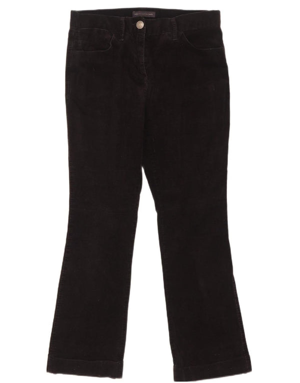 Marks & Spencer Pantalon bootcut en velours côtelé pour femme UK 10 Small W32 L28 Noir