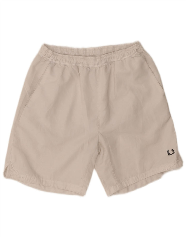 Fred Perry Short de sport coupe classique pour homme en polyester blanc moyen