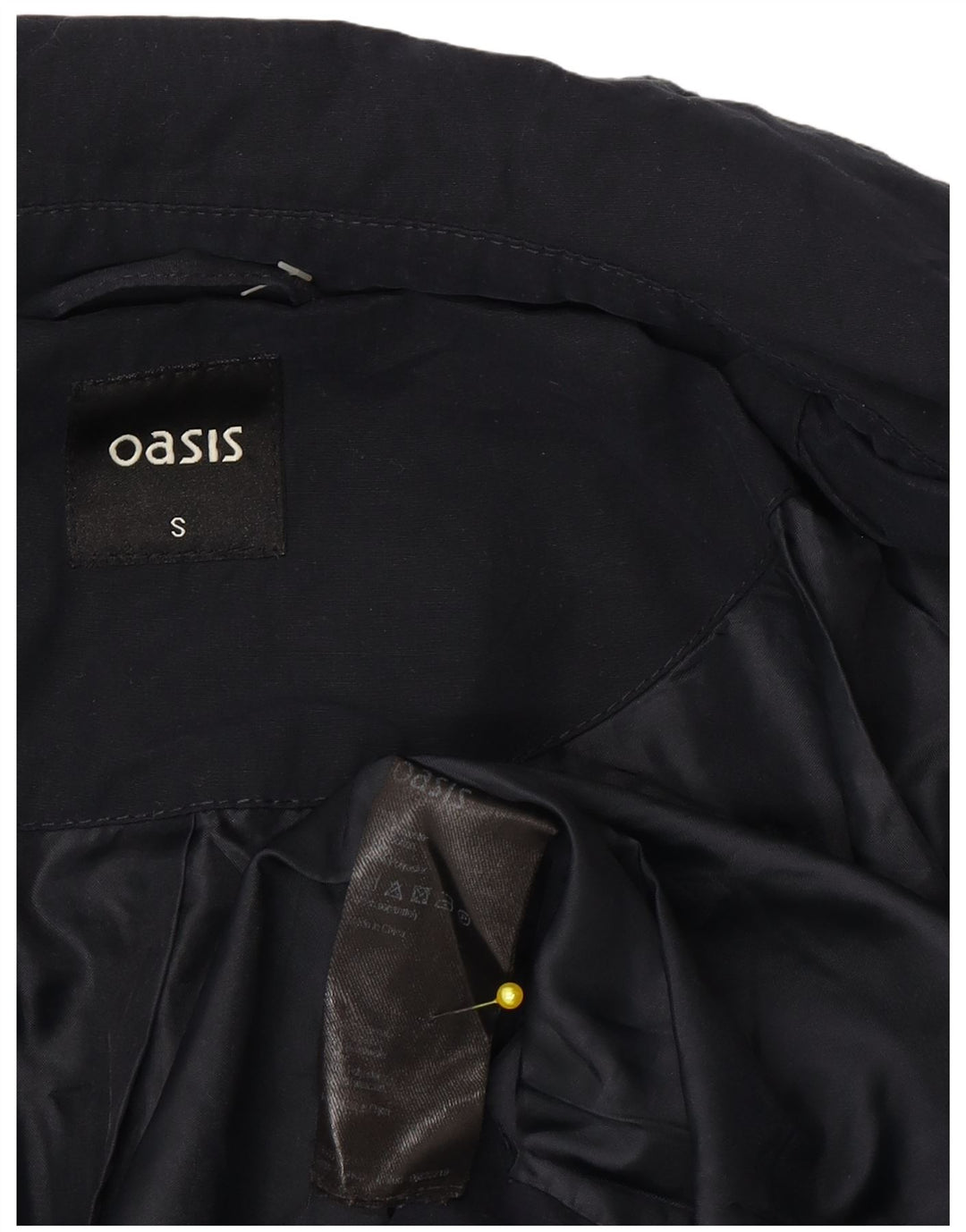 Oasis Veste militaire surdimensionnée pour femme UK 10 Small Bleu marine Polyester