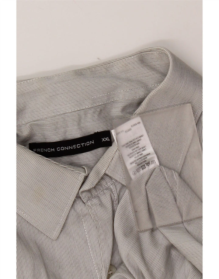 French Connection Chemise Homme 2XL Gris Rayure Coton