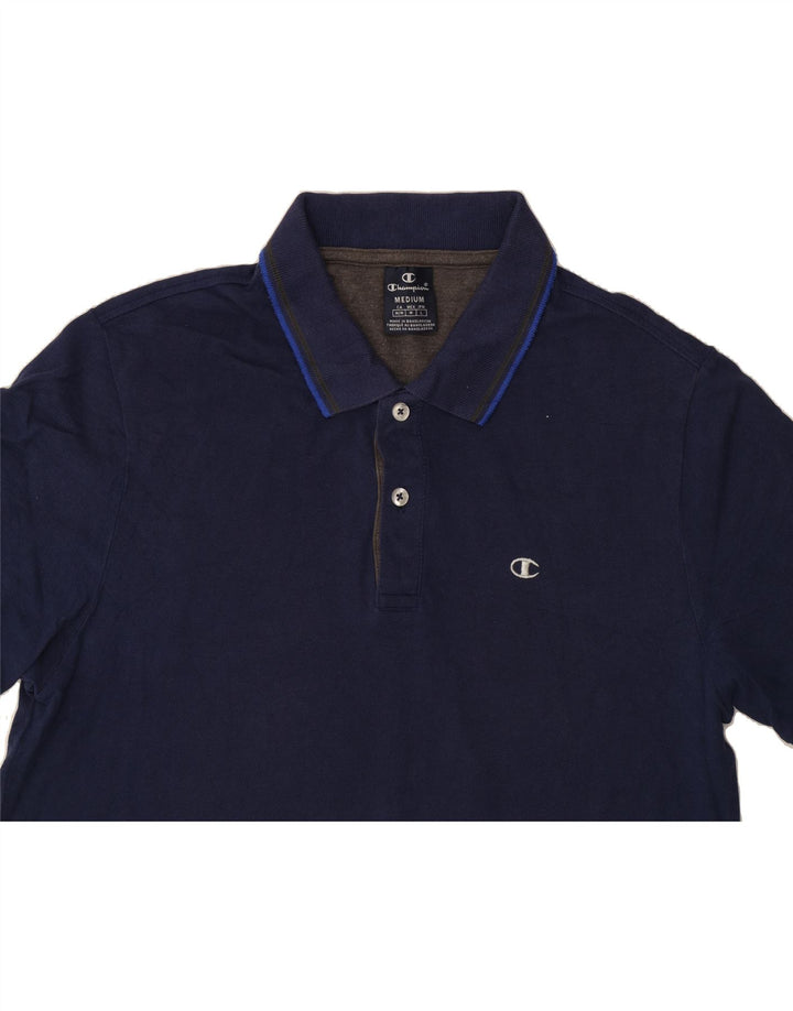 CHAMPION Mens Polo Shirt Medium Navy Blue Cotton Vintage Champion and Second-Hand Champion from Messina Hembry 