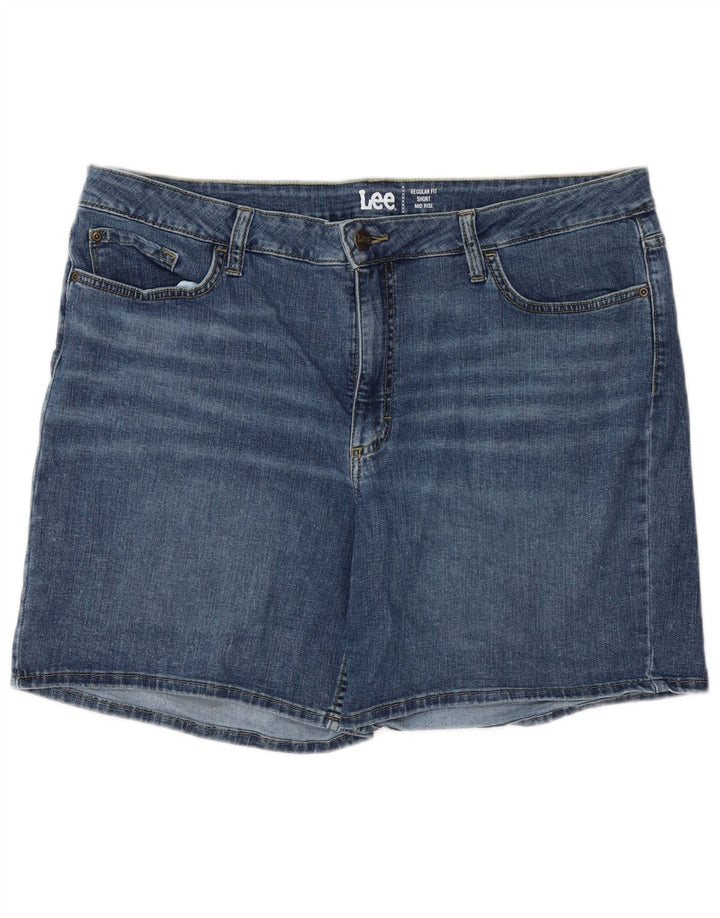 LEE Short en jean taille moyenne pour femme, coupe régulière, US 20 3XL W40, coton bleu