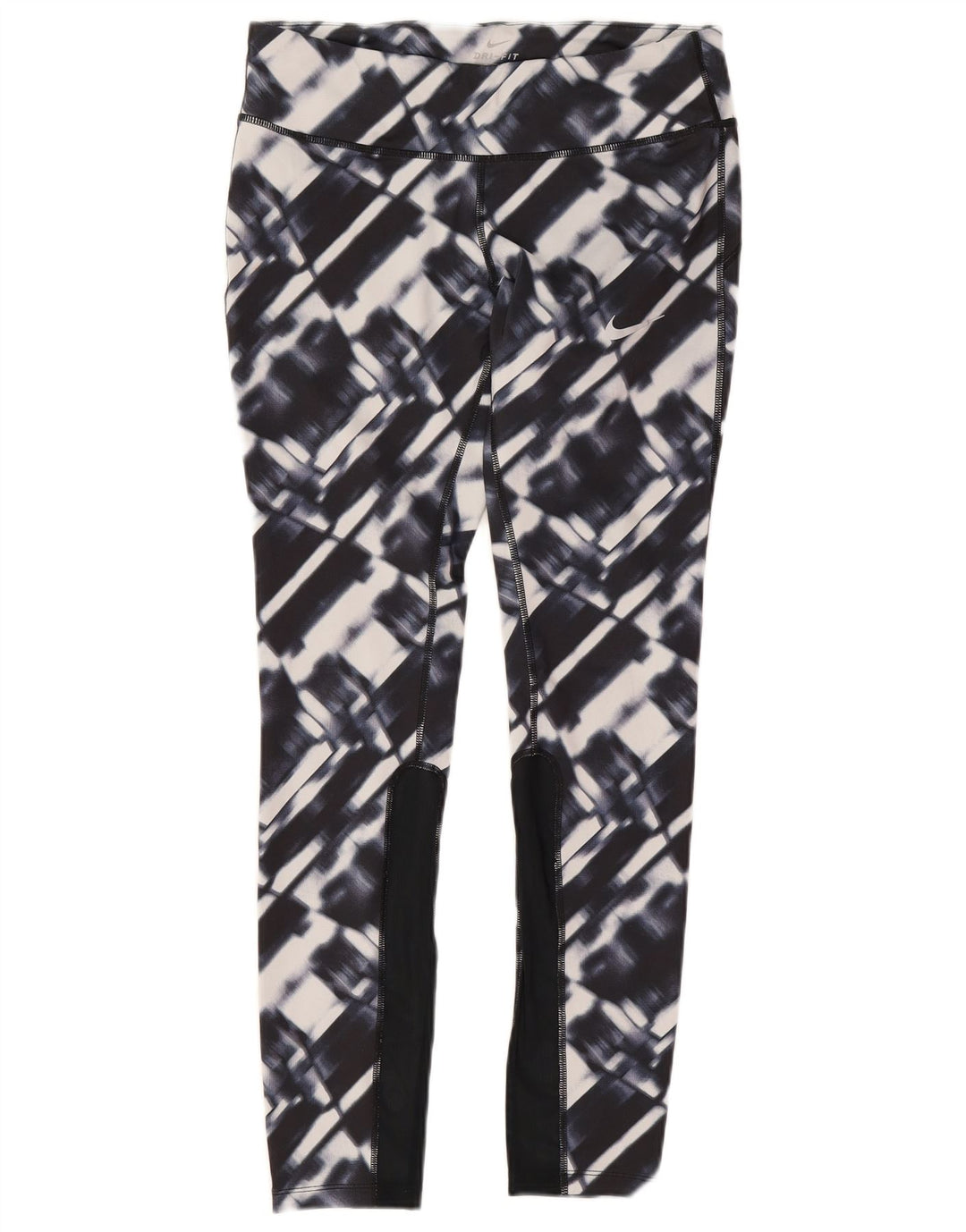 Nike Legging Dri Fit pour femme UK 12 Polyester géométrique bleu marine moyen