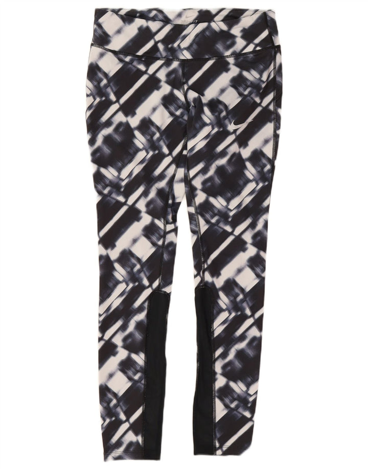Nike Legging Dri Fit pour femme UK 12 Polyester géométrique bleu marine moyen