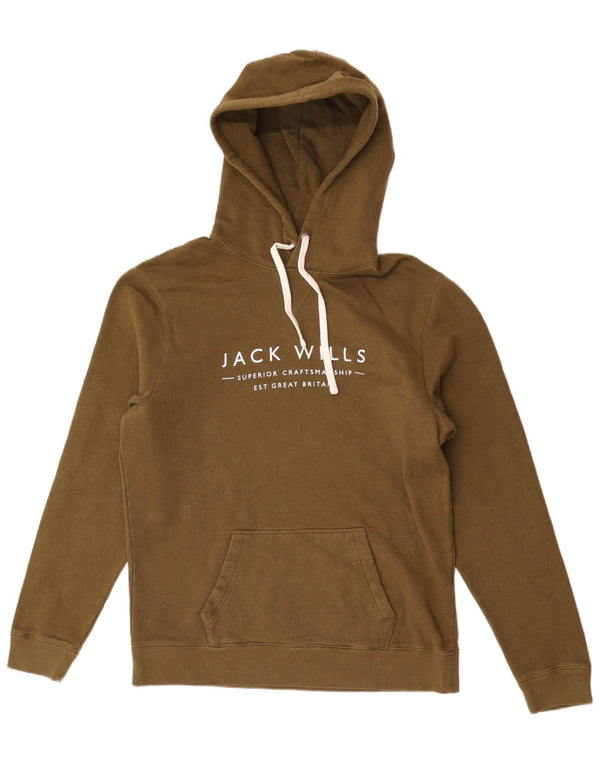 Jack Wills Pull à capuche graphique pour homme en coton kaki Taille L