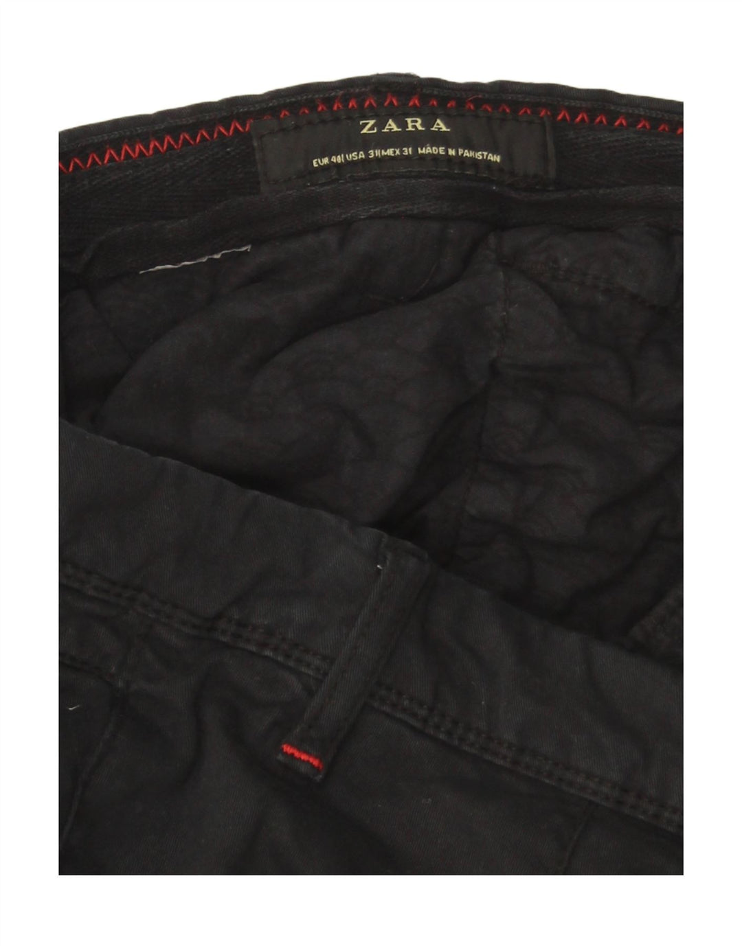 Zara Pantalon Chino Slim Homme EU 40 Medium W31 L30 Noir