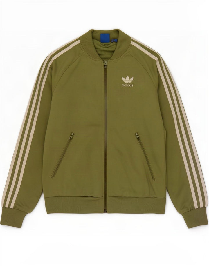 Adidas Femmes Graphique Survêtement Top Veste UK 8 Petit Vert Polyester