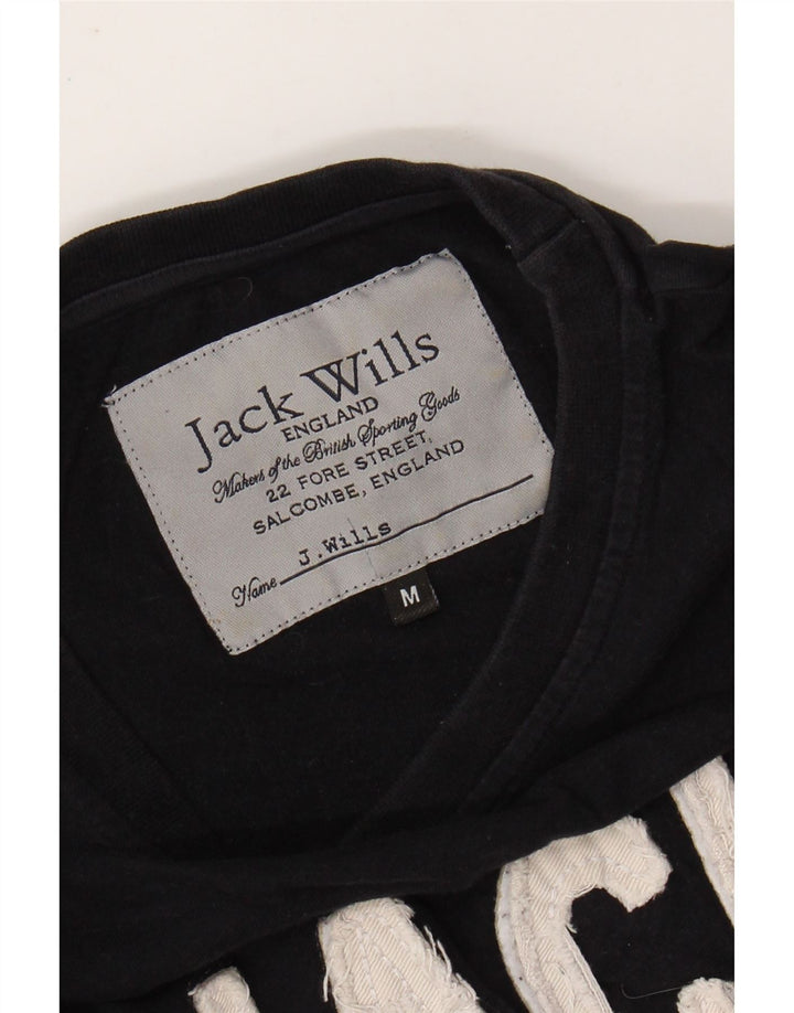 JACK WILLS T-Shirt Graphique Homme Noir Moyen Coton