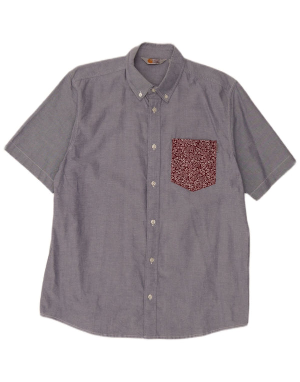 Carhartt Chemise à manches courtes pour hommes XL Bleu Floral Coton