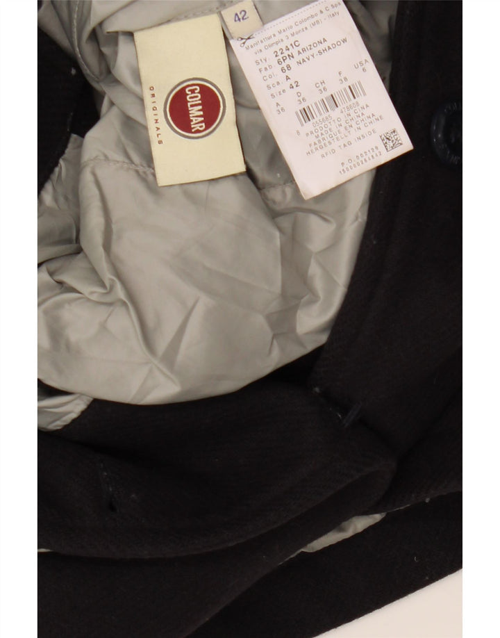 COLMAR Pardessus Femme IT 42 Small Bleu Marine Laine