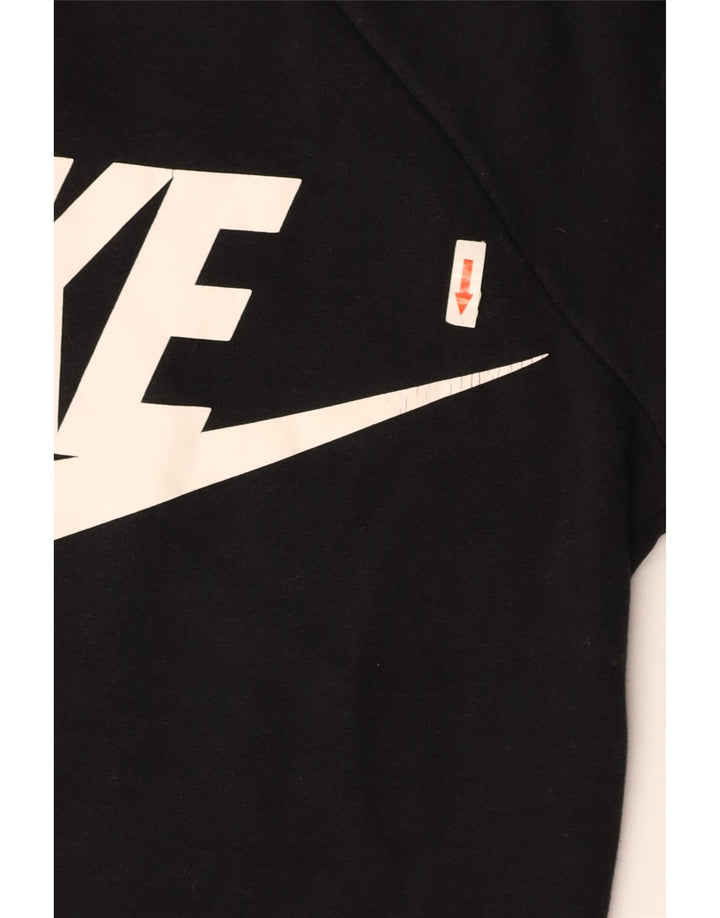 NIKE Sweat-shirt court surdimensionné pour femme UK 10 Petit Noir