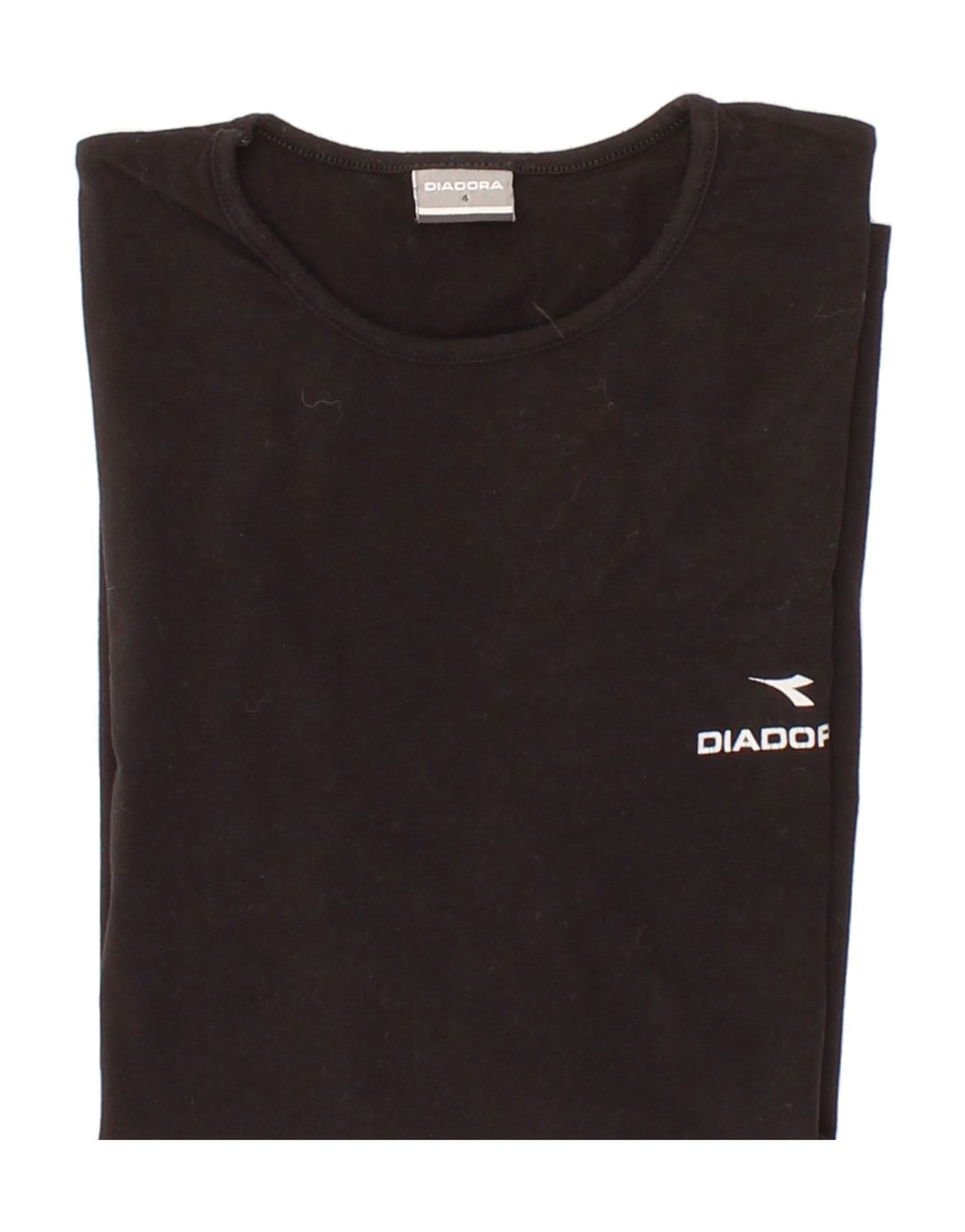 DIADORA Womens T-Shirt Top US 4 Small Black Cotton Vintage Diadora and Second-Hand Diadora from Messina Hembry 