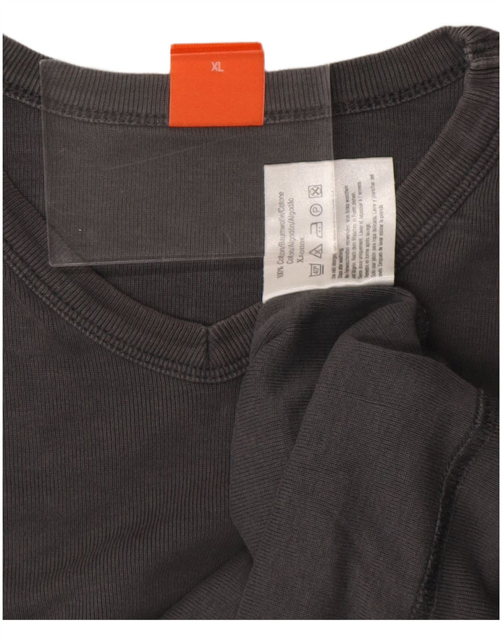 HUGO BOSS T-Shirt Homme Top XL Gris Coton