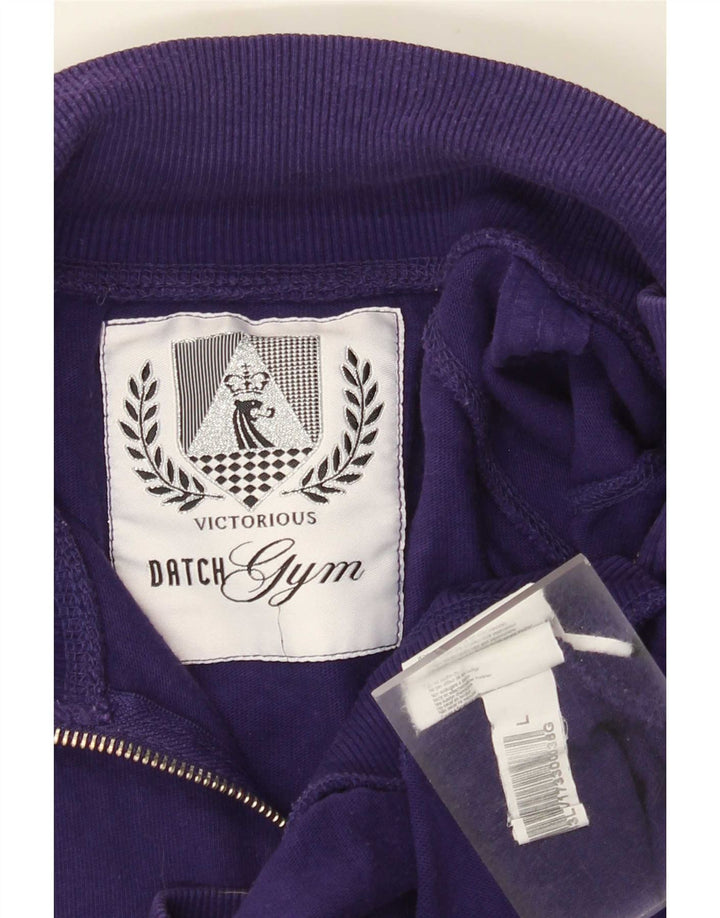 Datch Veste de survêtement graphique pour homme en coton violet Taille L