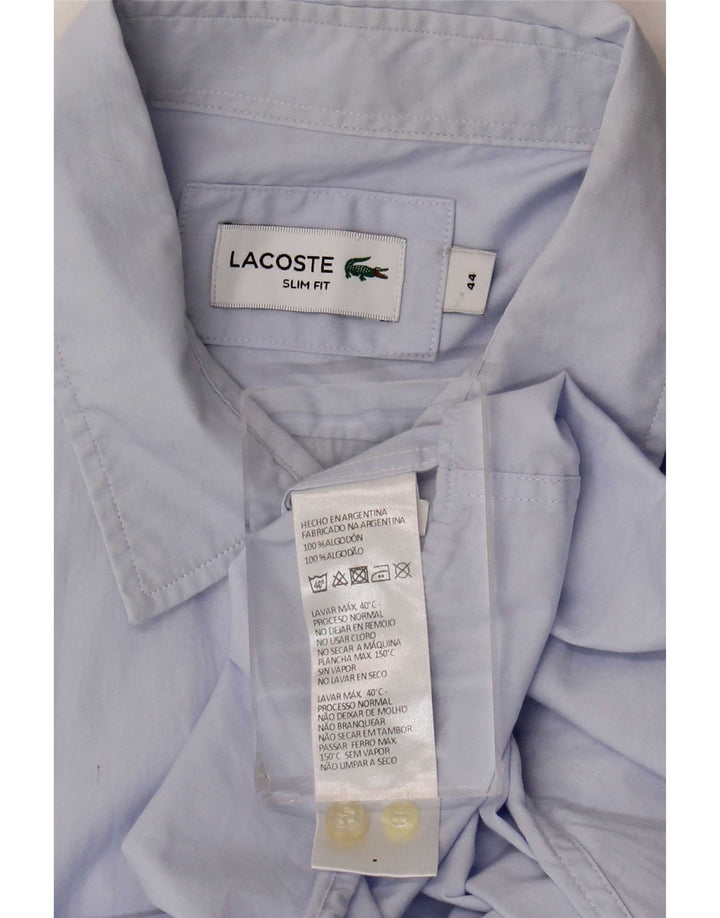 Lacoste Chemise Slim Fit Homme Taille 44 XL Bleu Coton