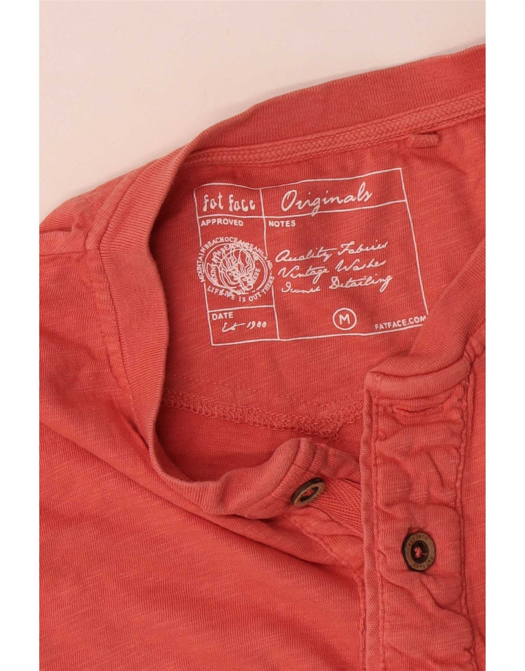 Fat Face T-Shirt Homme Coton Moucheté Orange Moyen