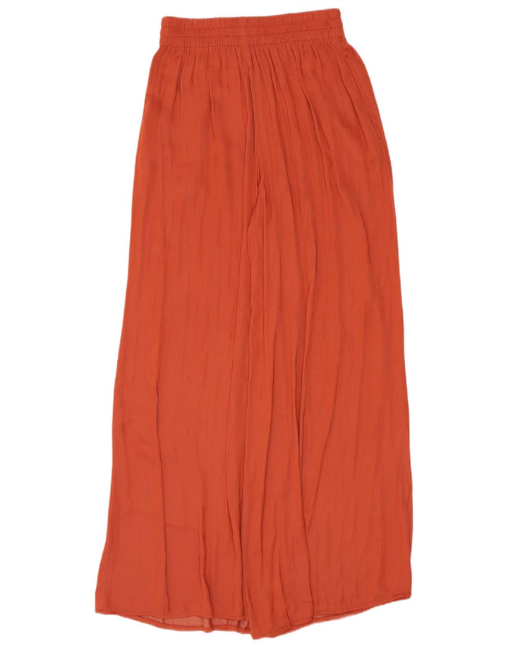 Zara Pantalon Cullotes Taille Haute Femme XS W24 L27 Orange Polyester