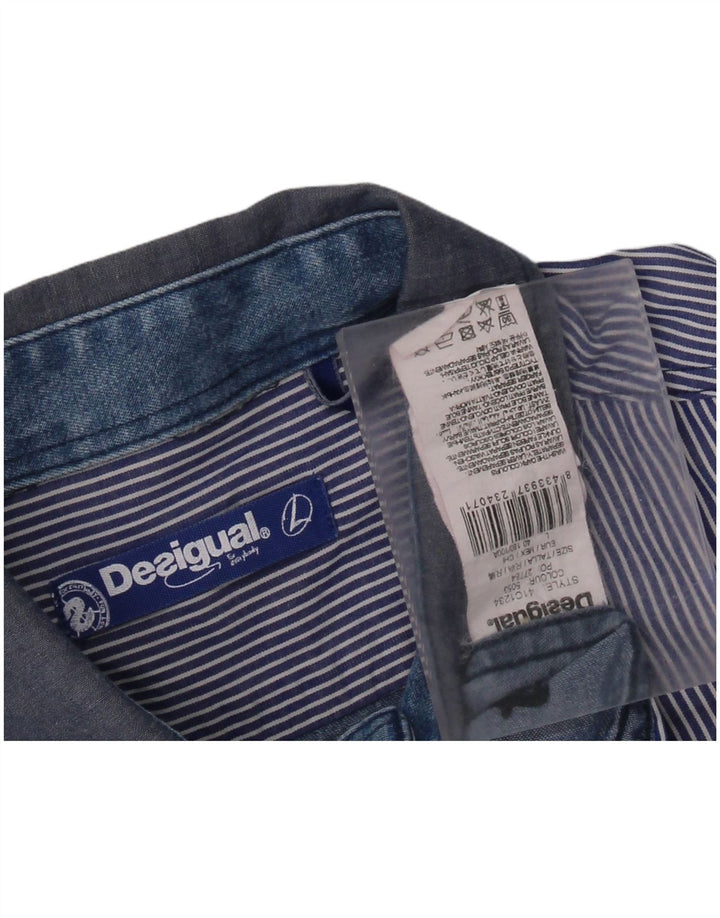 Desigual Chemise Homme Large Bleu Patchwork Lyocell