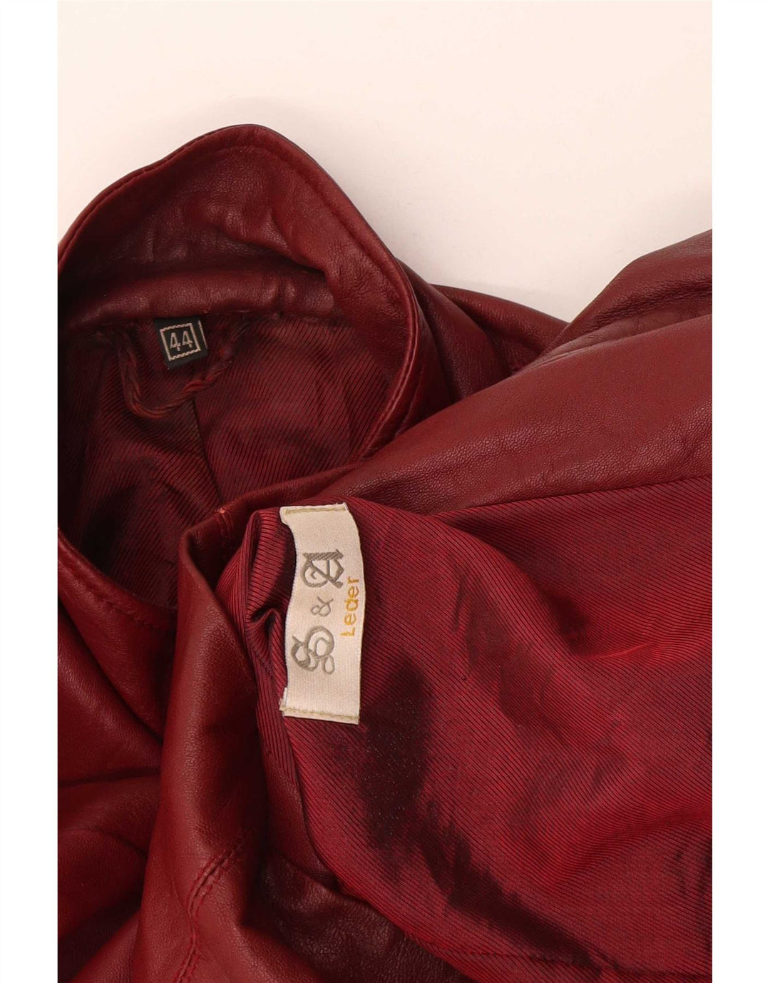 veste en cuir femme vintage IT 44 Bourgogne moyen