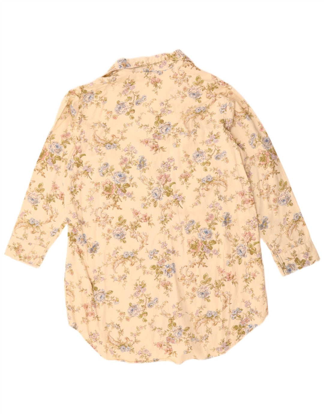 CHAPS Womens Oversized Longline Shirt Blouse UK 14 Medium Beige Floral