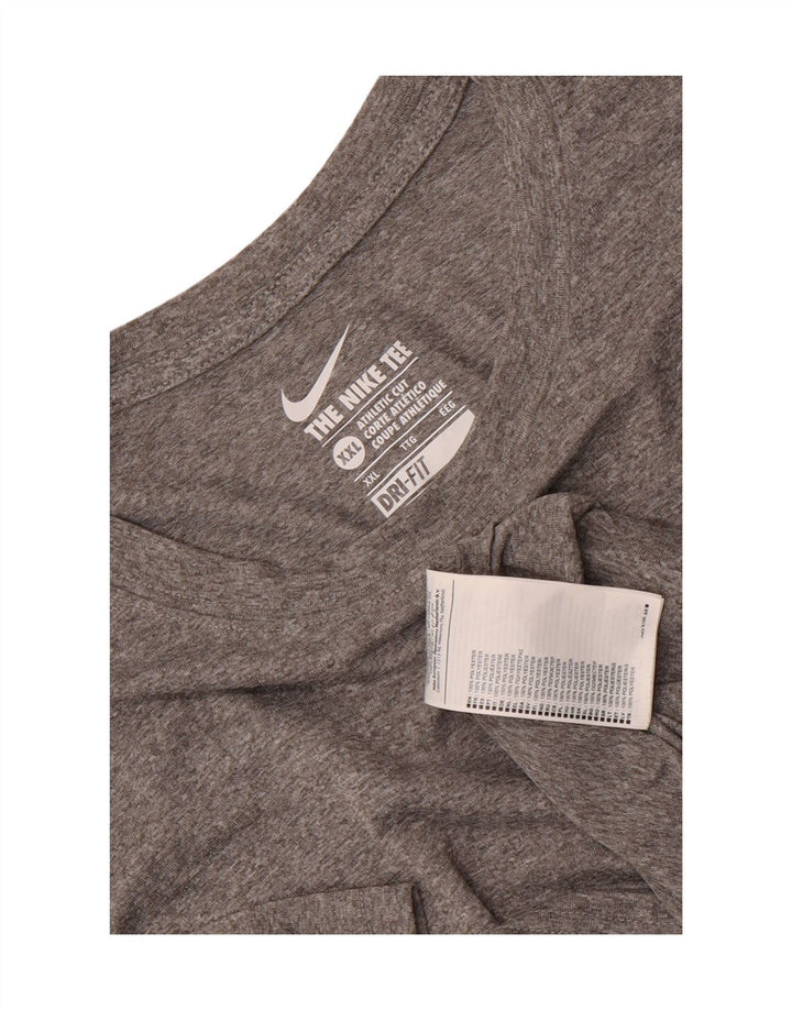 Nike Mens Dri Fit Graphic T-Shirt Top 2XL Gris Polyester