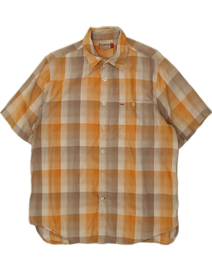 GUESS Mens Short Sleeve Shirt Medium Orange Check Cotton Vintage Guess and Second-Hand Guess from Messina Hembry 