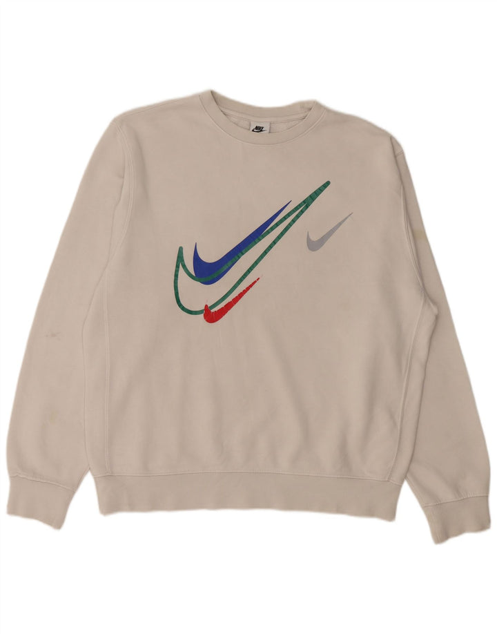 NIKE Sweat-shirt graphique pour homme en coton gris moyen