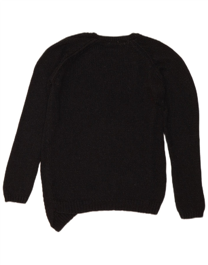 Zara Pull à col rond pour femme UK 14 Noir moyen