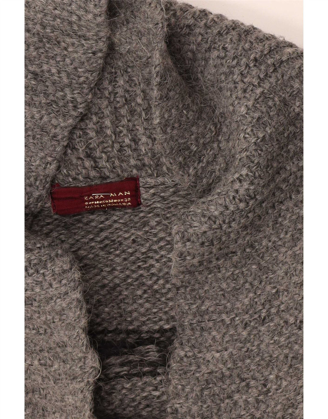 Zara Homme Cardigan Pull Gris Moyen Géométrique