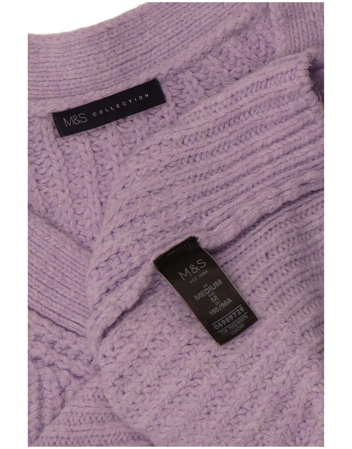Marks & Spencer Pull surdimensionné à col en V pour femme UK 14 Violet moyen