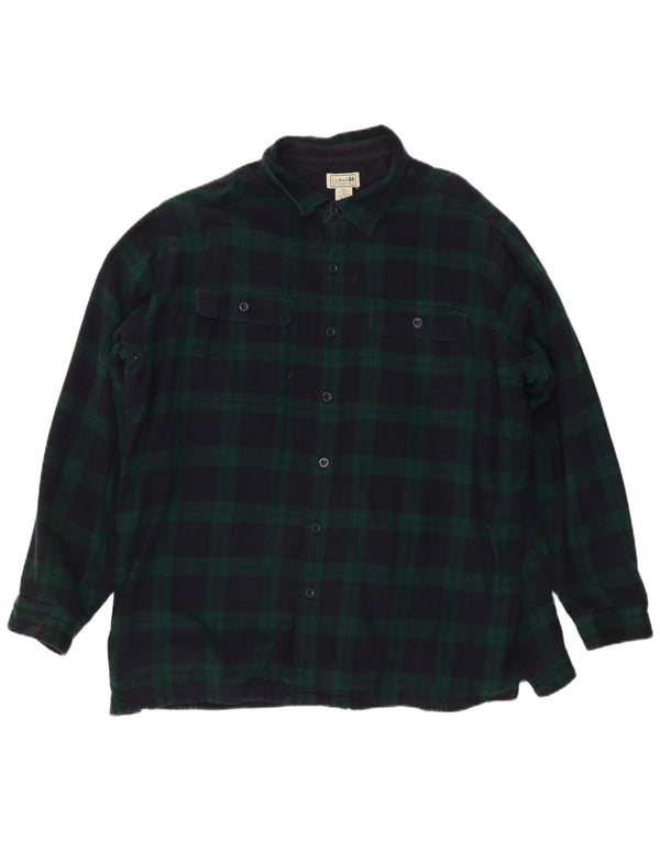L.L.Bean Chemise en flanelle Lumberjack pour homme XL en coton à carreaux verts