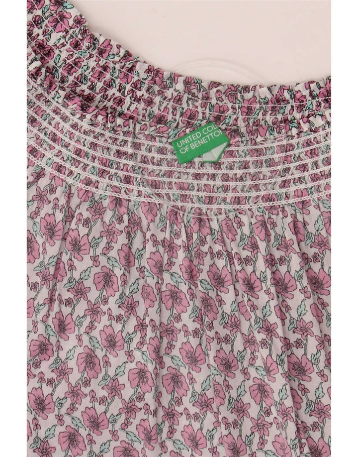 Benetton Chemisier Top UK 46 Large Multicolore Floral pour Femme