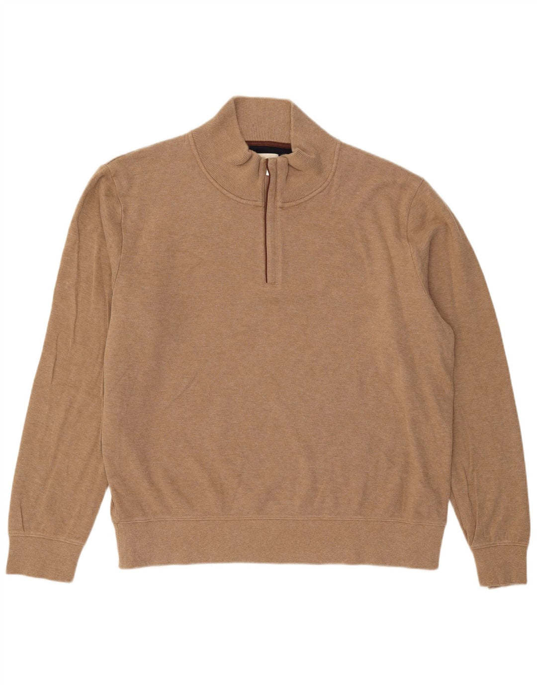 Gant Pull col zippé pour homme 3XL Beige Coton