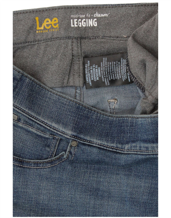 LEE Jean Capri Jegging taille moyenne pour femme US 16 2XL W38 L21 Bleu Coton