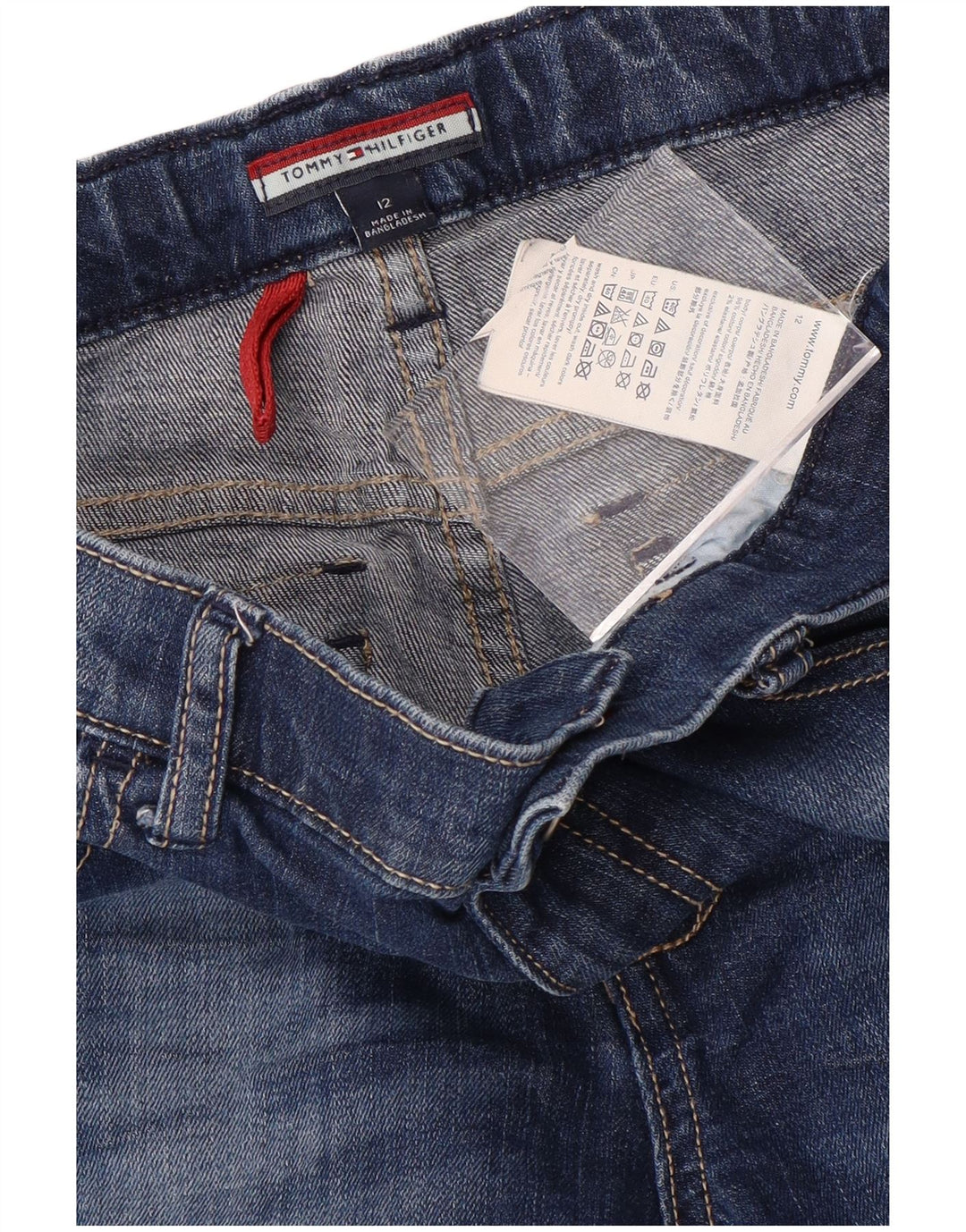 TOMMY HILFIGER Jean droit garçon 11-12 ans W28 L26 bleu coton