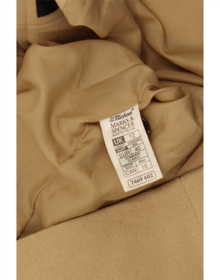 Marks & Spencer Manteau croisé pour femme UK 12 Laine beige moyen
