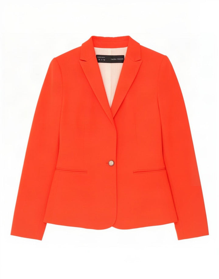 Zara Veste Blazer 1 Bouton Femme UK 12 Viscose Rouge Moyen