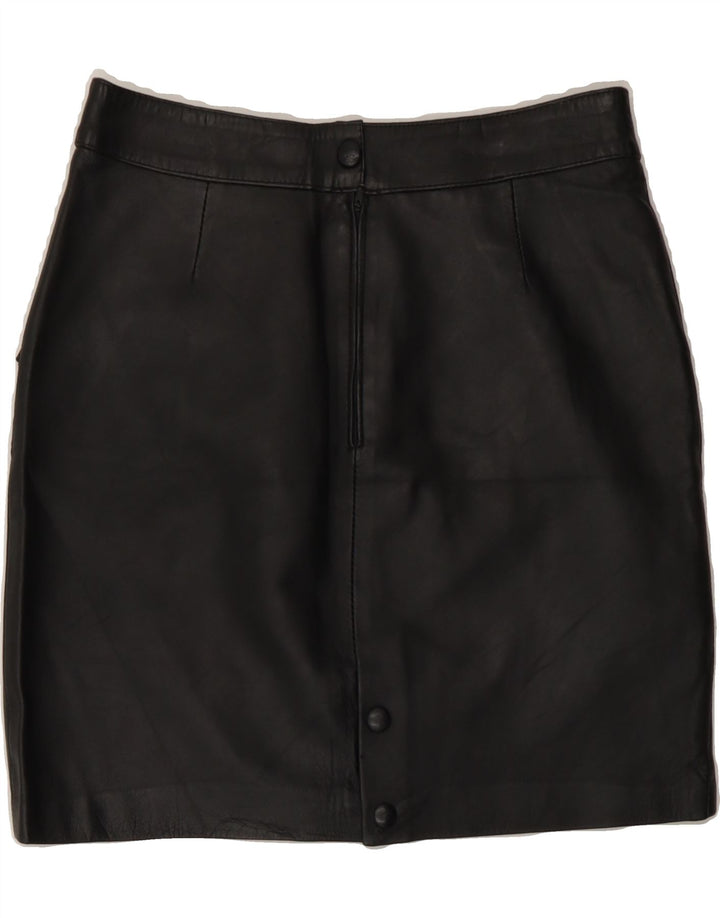 VINTAGE Womens Mini Leather Skirt IT 42 Medium W30 Black Vintage Vintage and Second-Hand Vintage from Messina Hembry 