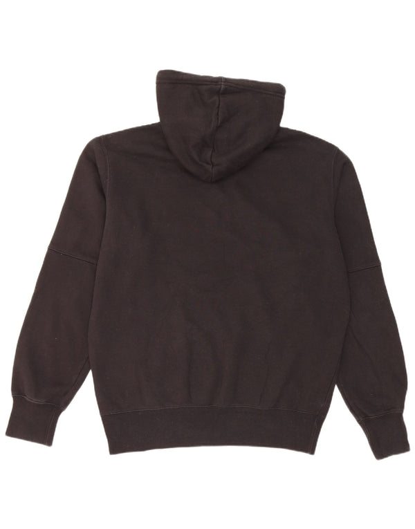 Champion Pull à capuche graphique avec col zippé pour homme en coton noir moyen