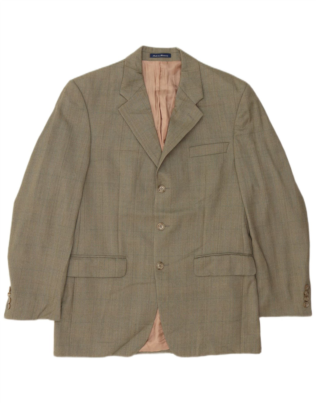 Izod Veste blazer à 3 boutons pour homme UK 38 en laine à chevrons vert moyen