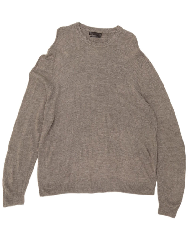 Marks & Spencer Pull col rond pour homme 2XL Gris Acrylique