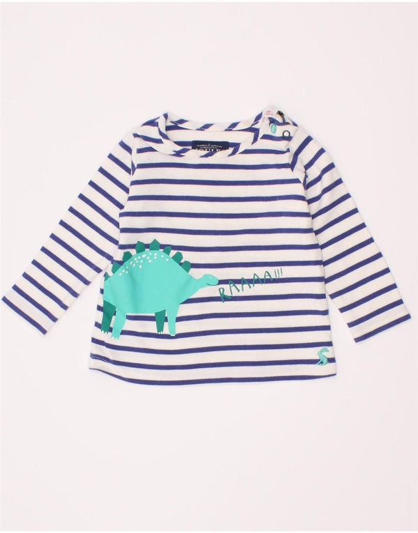 Joules Haut graphique à manches longues pour bébé garçon 3-6 mois en coton rayé bleu