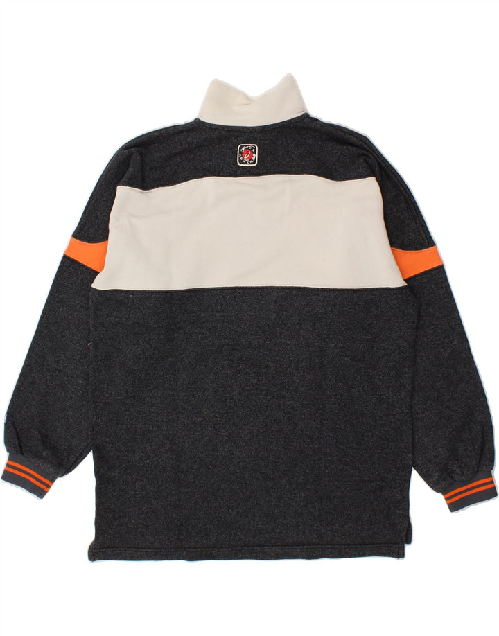 ASICS Sweat-shirt à col zippé pour homme Grand coton color block noir
