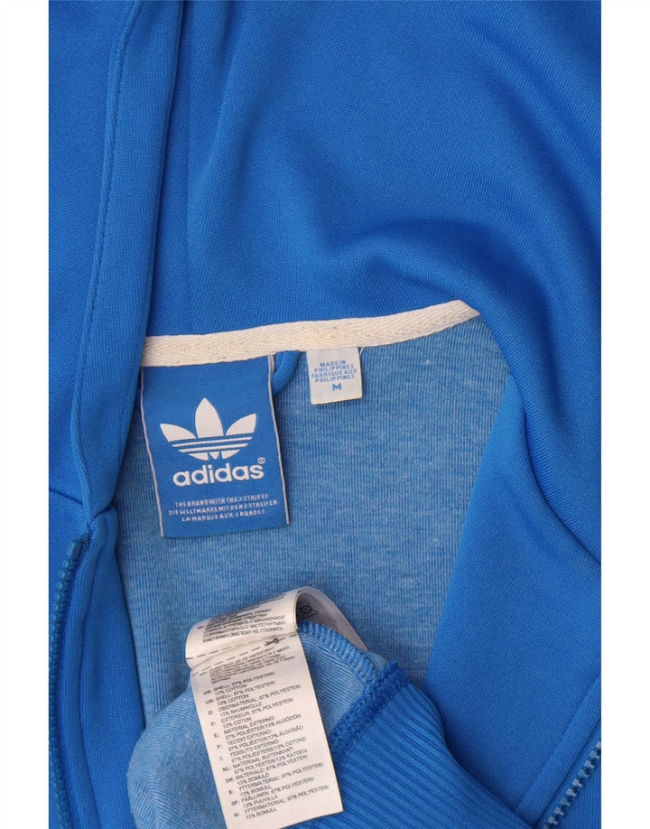 Adidas Pull à capuche zippé graphique pour homme Bleu moyen Polyester