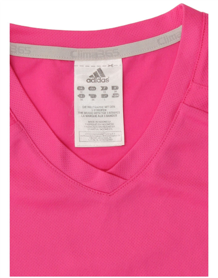 Adidas Clima 365 T-Shirt Top UK 12 Rose Moyen Polyester