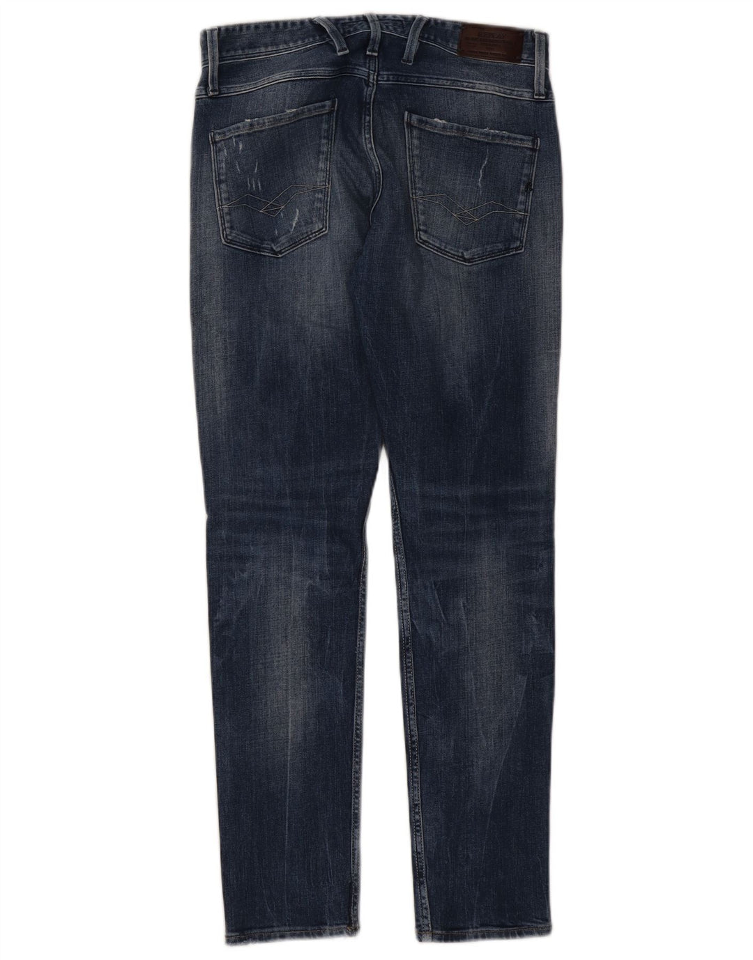 REPLAY Femme Anbass Jean Slim Effet Déchiré W30 L31 Bleu