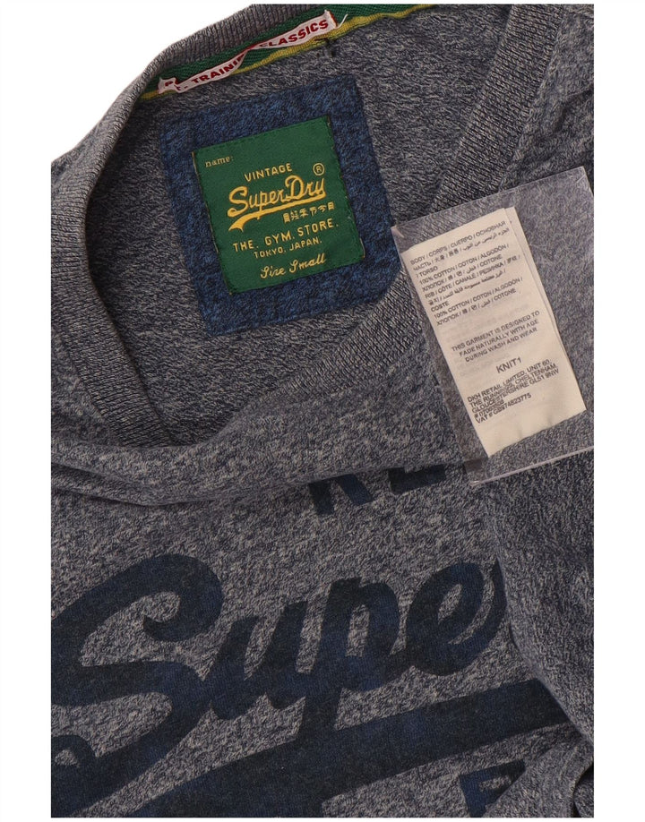 SUPERDRY T-Shirt Graphique Homme Petit Bleu Moucheté Coton