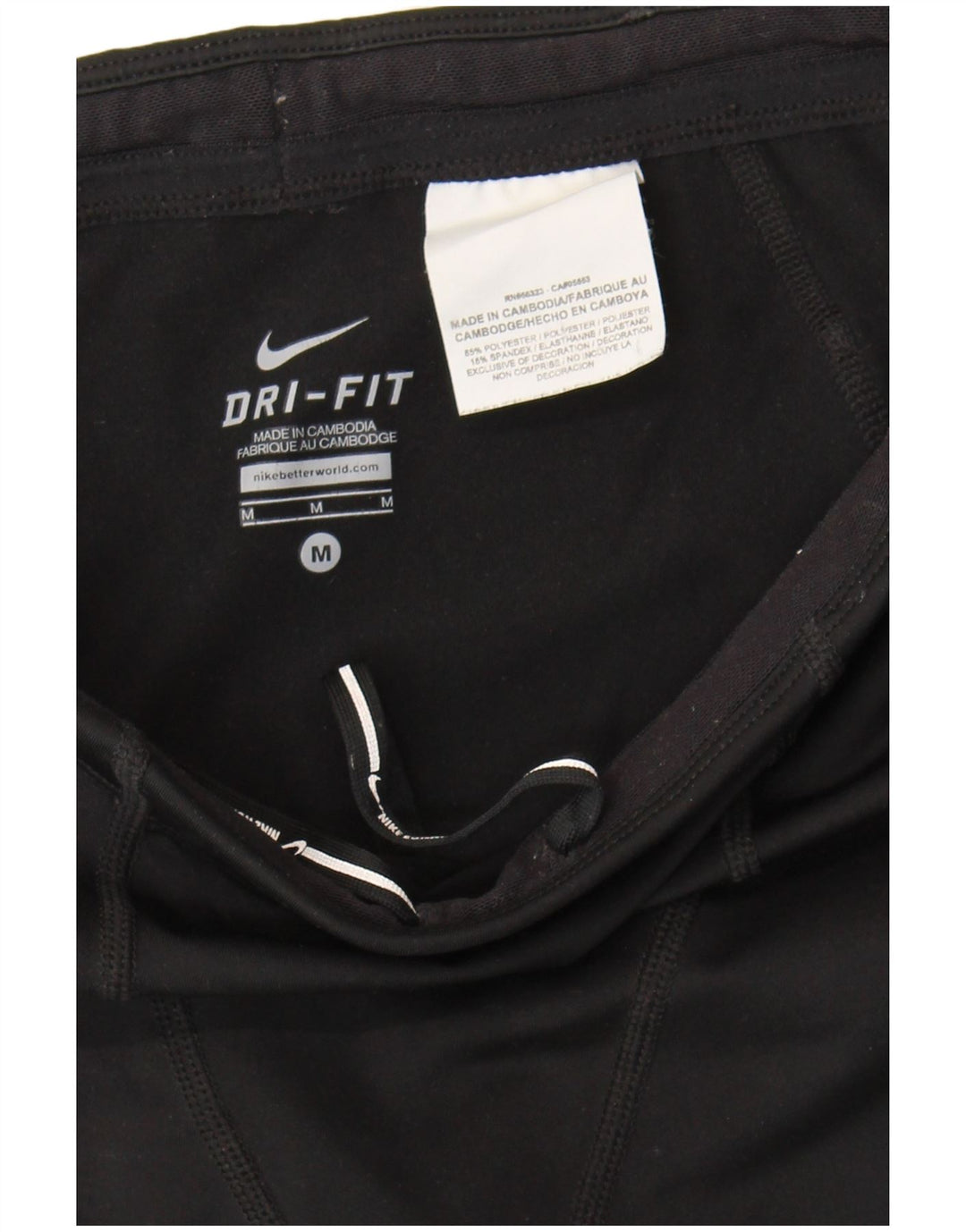 Nike Short de sport Dri Fit pour femme UK 12 Polyester color block noir moyen