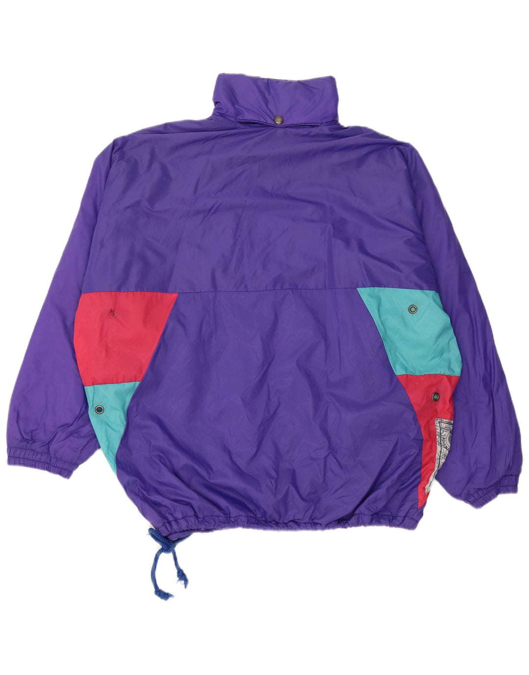 VINTAGE Veste Anorak à capuche coupe ample pour homme UK 36 Petit colorblock violet