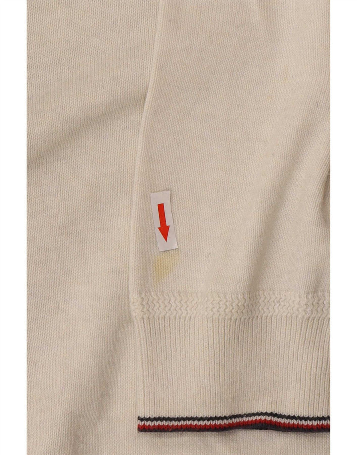 Tommy Hilfiger Pull à col zippé pour homme Large Gris Coton